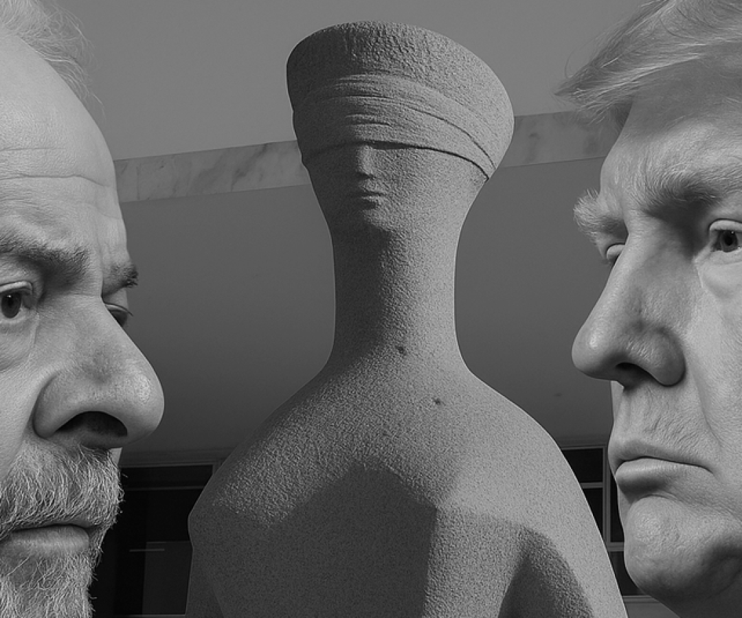 A escultura “A Justiça”, de Alfredo Ceschiatti, que fica em frente ao STF, foi utilizada na capa do artigo de Lula no New York Times — publicação que bateu recorde mundial de engajamento em 2025.