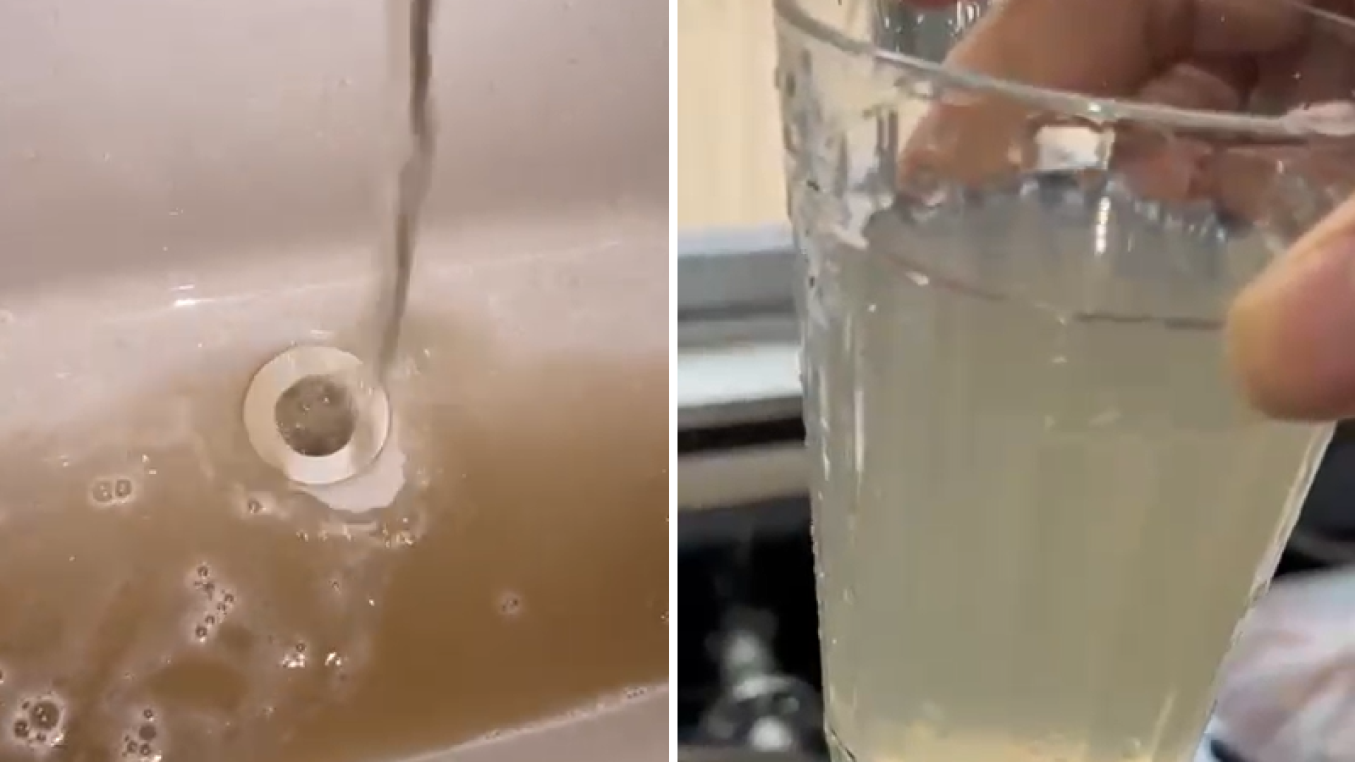 A triste realidade de milhares de moradores do Guarujá nos últimos meses. Quando a água chega, vem turva, barrenta e com mau cheiro.