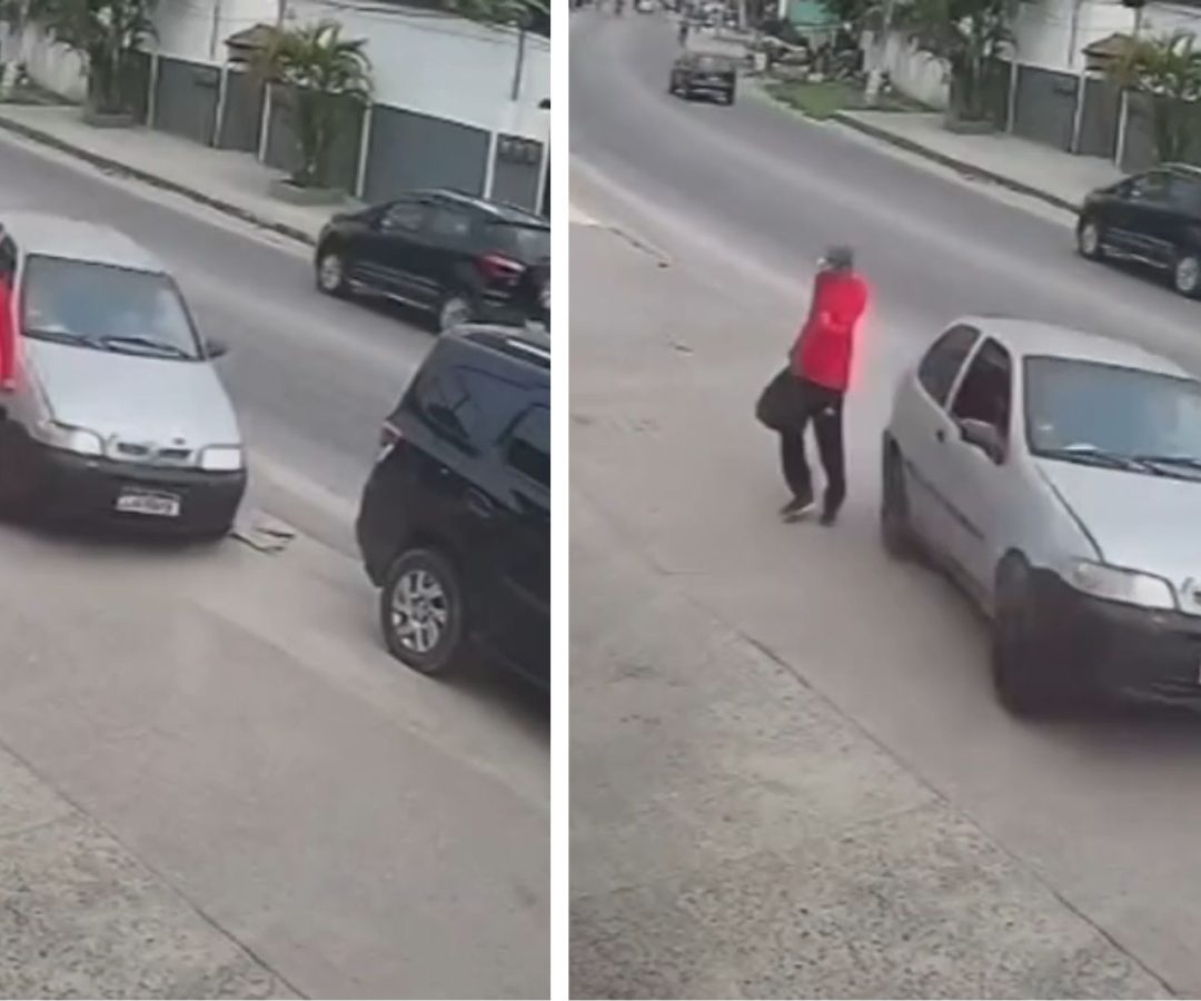 homem escapa de atropelamento