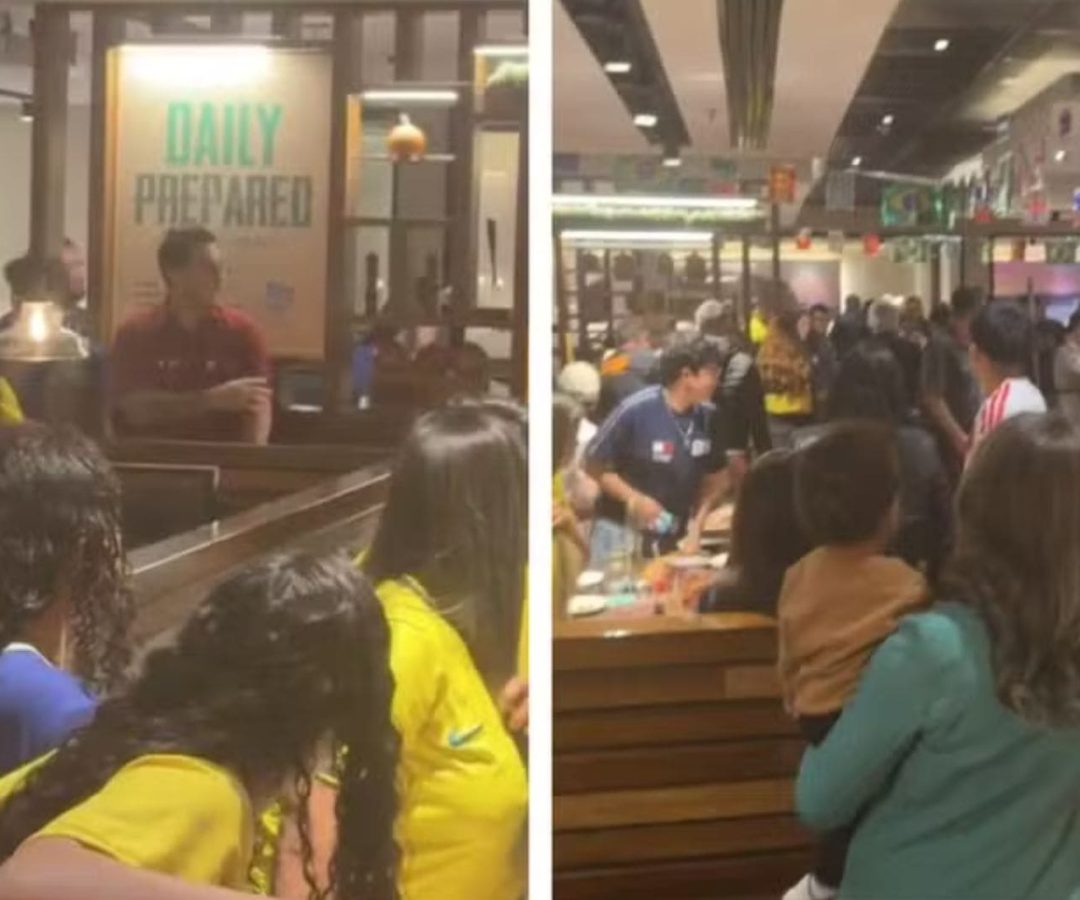 homem saca arma em restaurante
