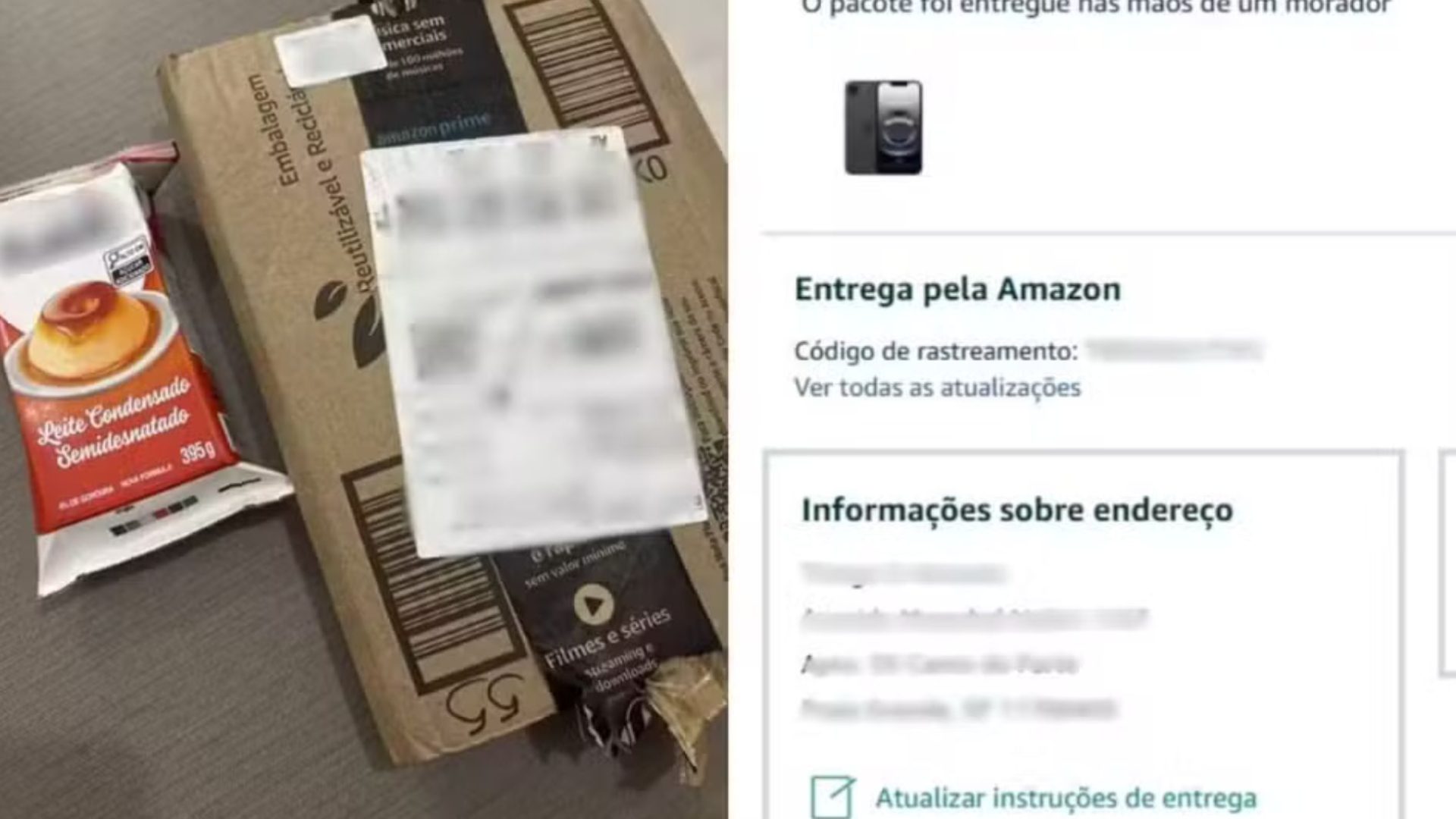 iPhone vira leite condensado em entrega no litoral de SP