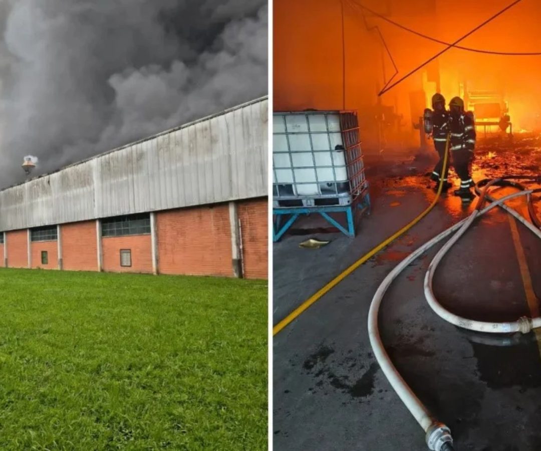 incêndio em fábrica de materiais hospitalares