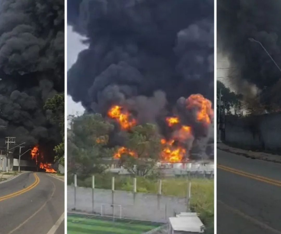 incêndio em fábrica de solventes