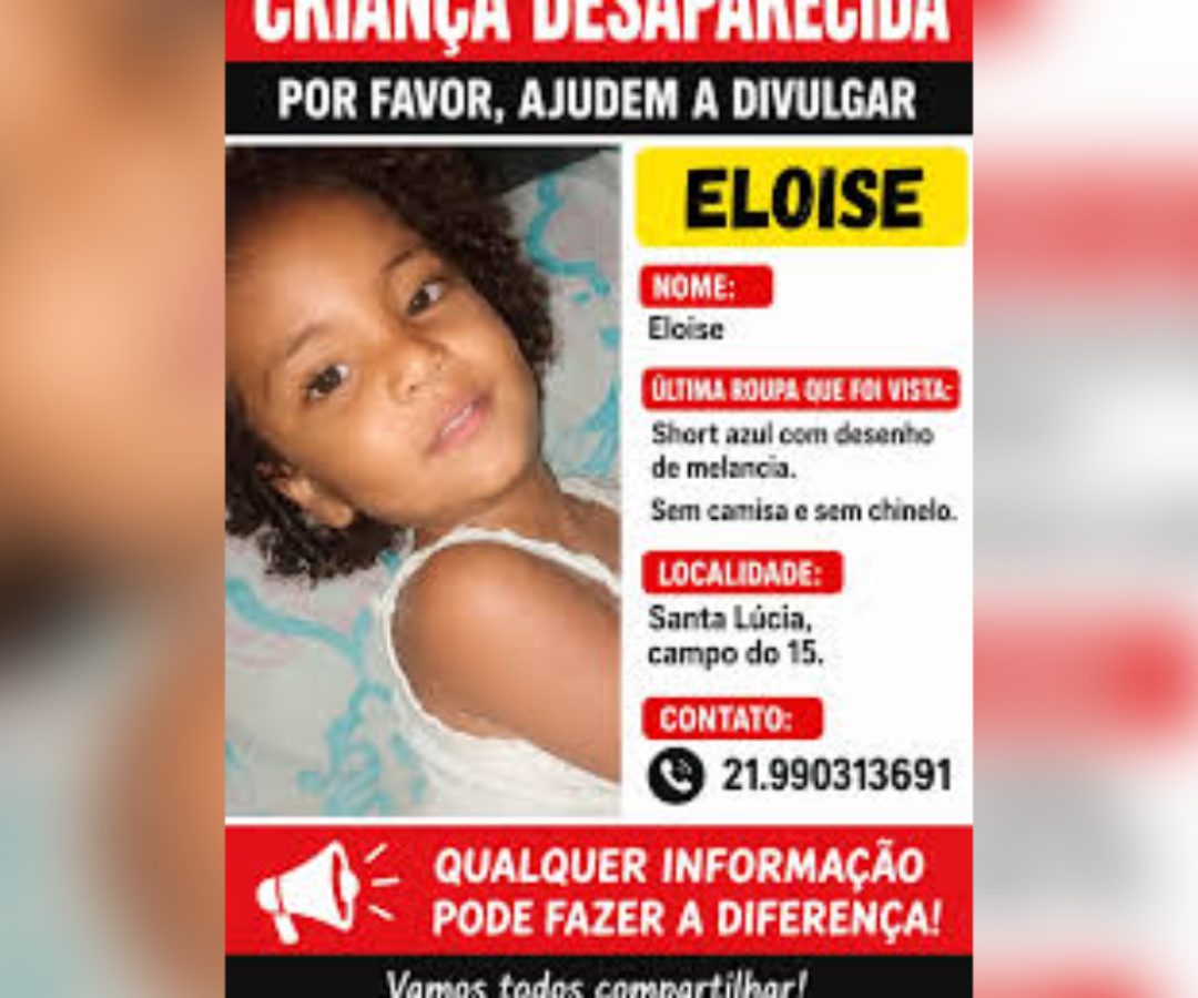 menina de 4 anos desaparecida