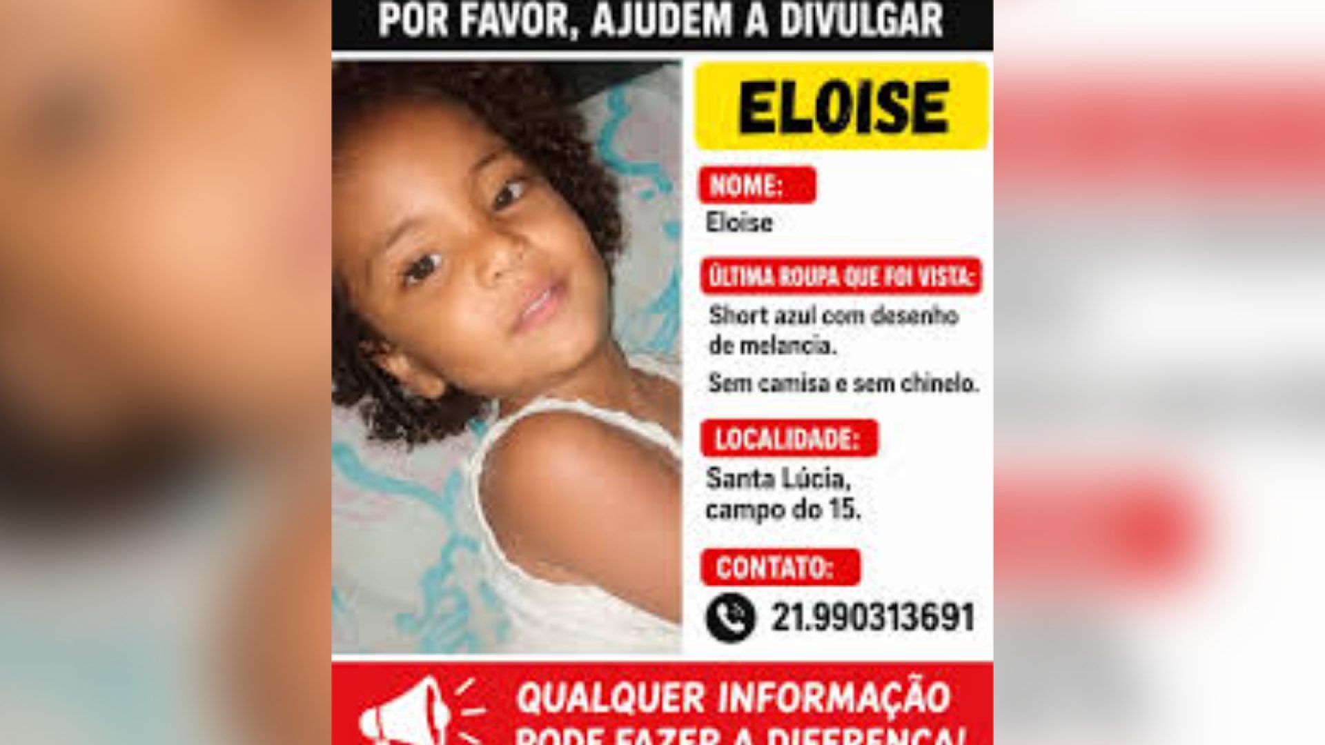 menina de 4 anos desaparecida