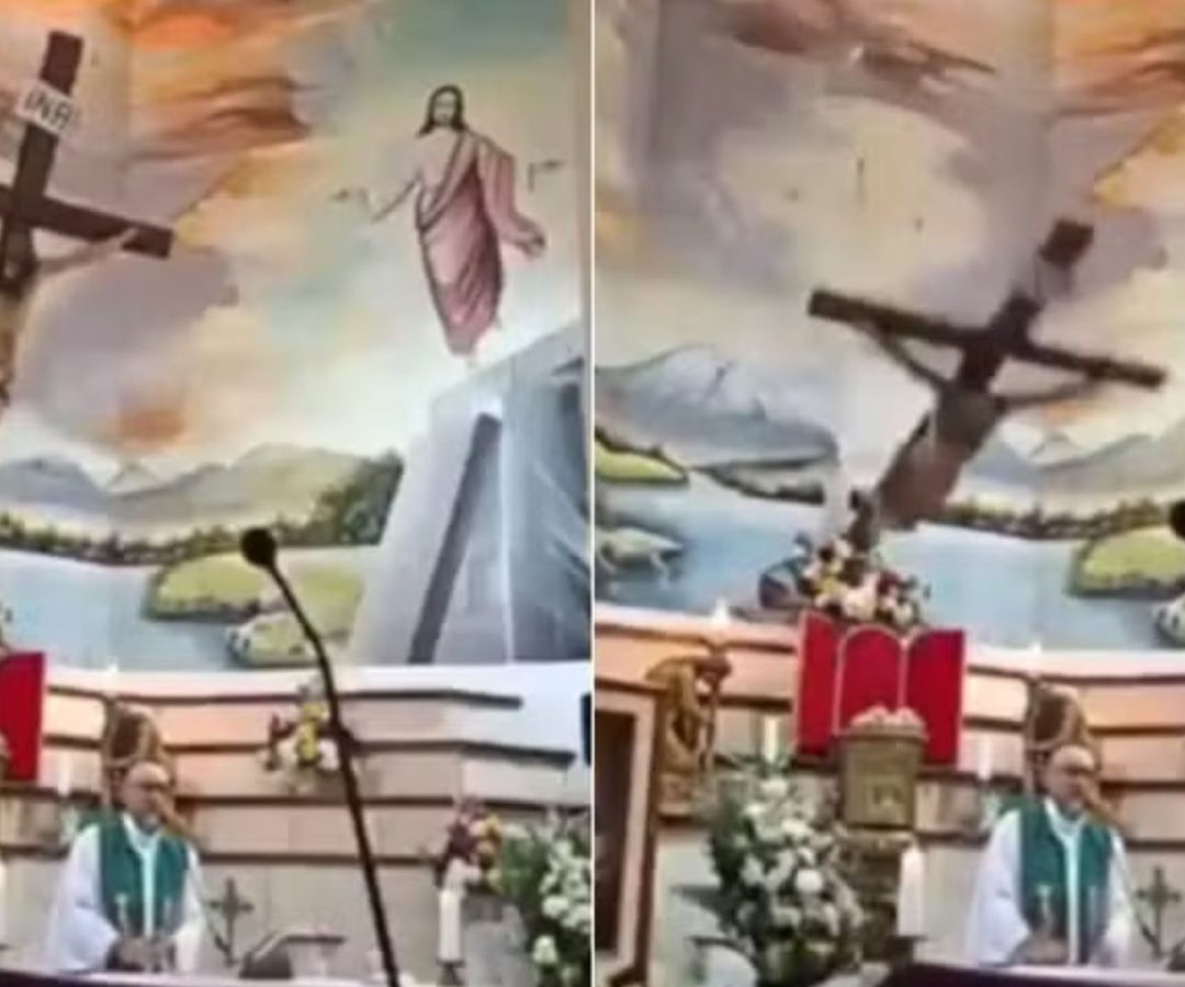 padre morre atingido por cruz