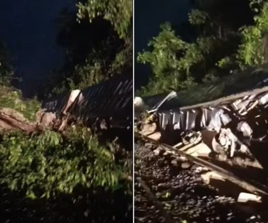 trem descarrila em São Vicente