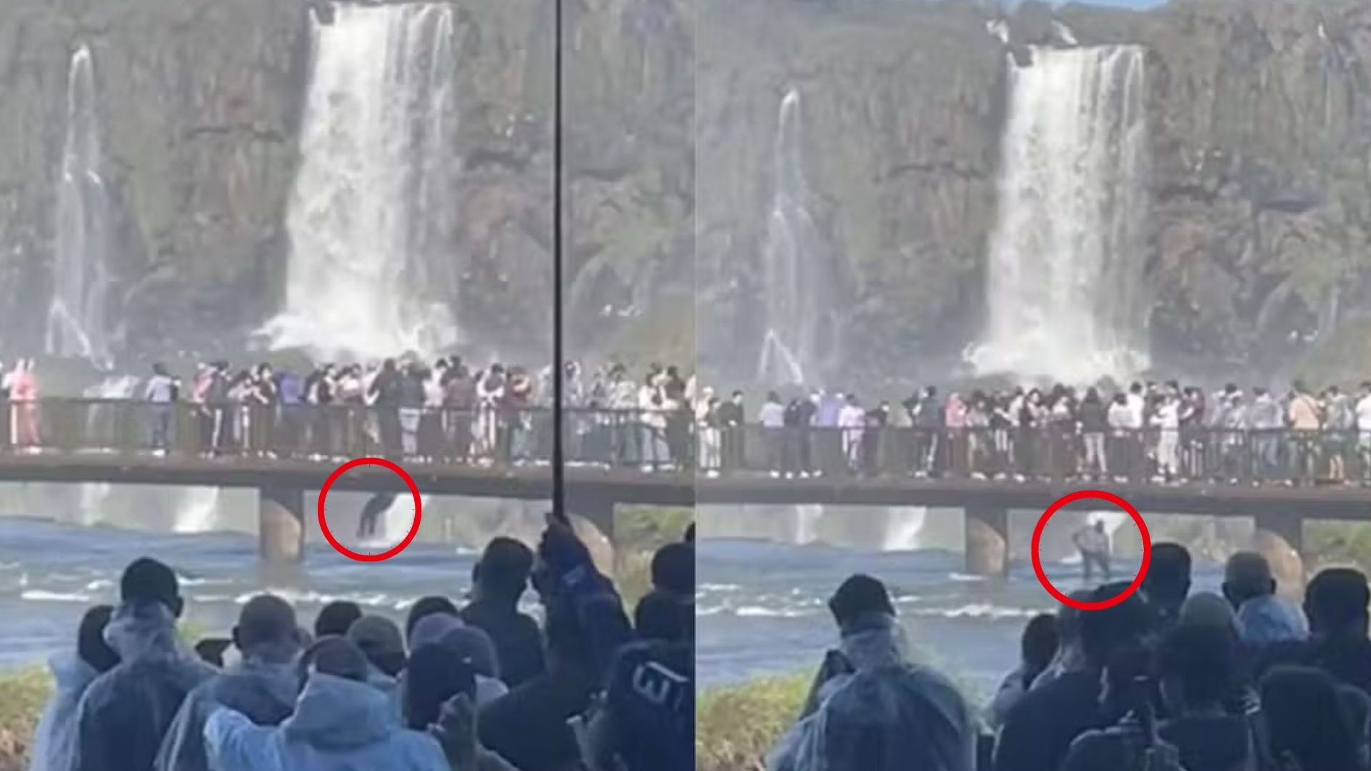 turista nas Cataratas do Iguaçu